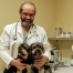 Dr. Z with his two pet Yorkshire terriers, Lua and Pinja.